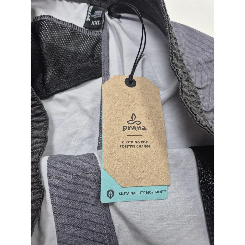 PrAna Slope Shorts Mens 2XL Gray Lined Athletic Running Gym Training